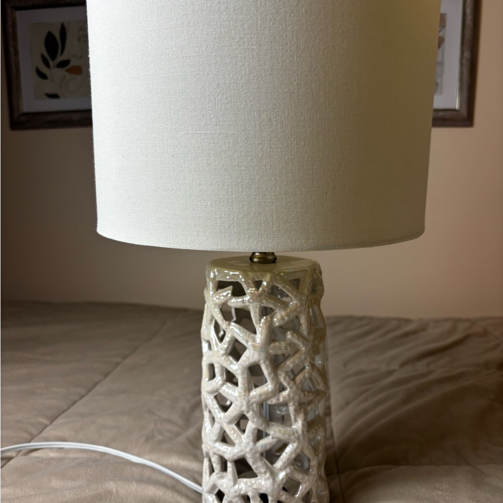 Cream Lantern with Intricate Cutout Design